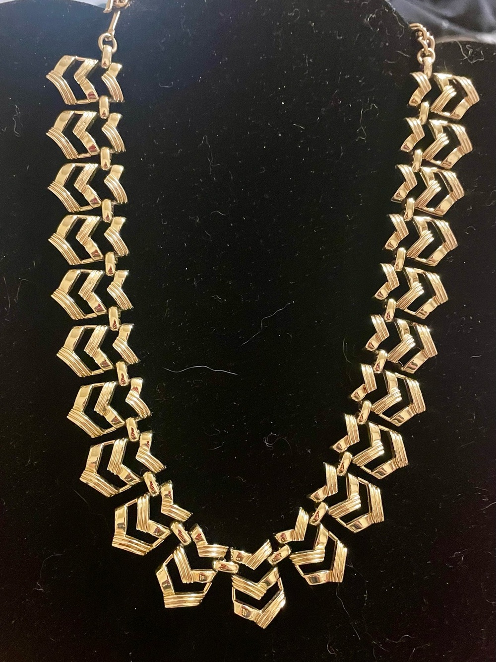 Coro Chevron-Style Link Necklace